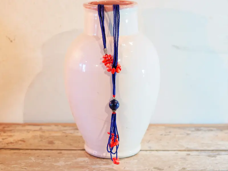 collana lapislazzuli e corallo cod.CILC