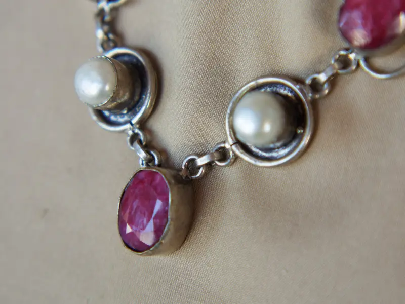 collana madreperla e radice di rubino cod.COLL223
