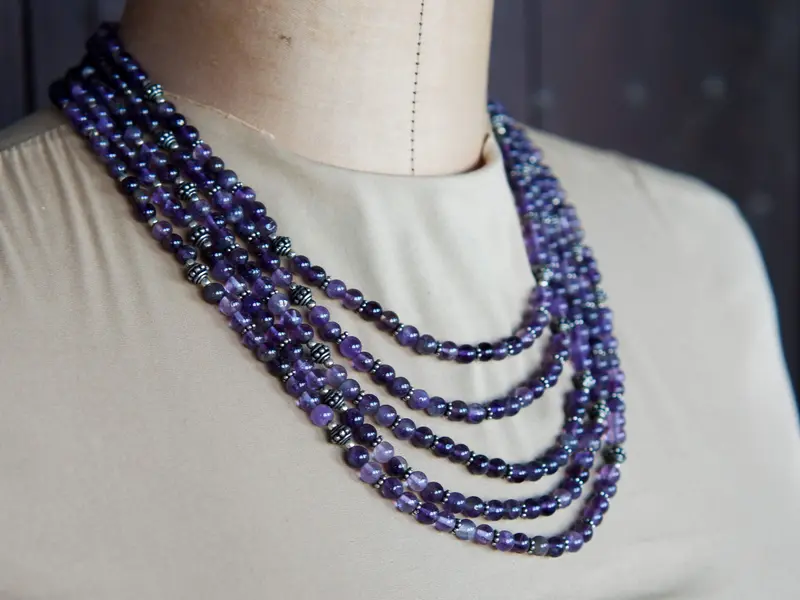 collana multifilo ametista cod.COLL233