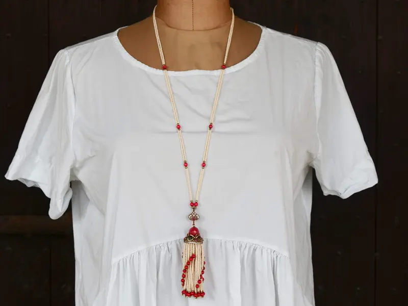 collana multifilo perle / corniola