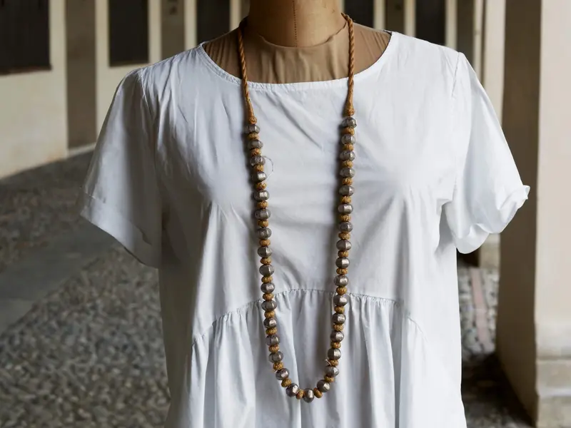 collana olive argento e cotone cod.COLLOL240