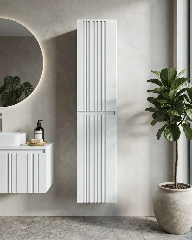 Colonna bagno sospesa VELA - 2 Ante - Bianco