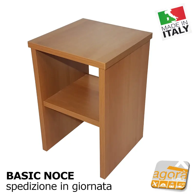 Comodino Tavolino Panchetta Servetto Pianetto con vano a giorno BASIC table Compatto