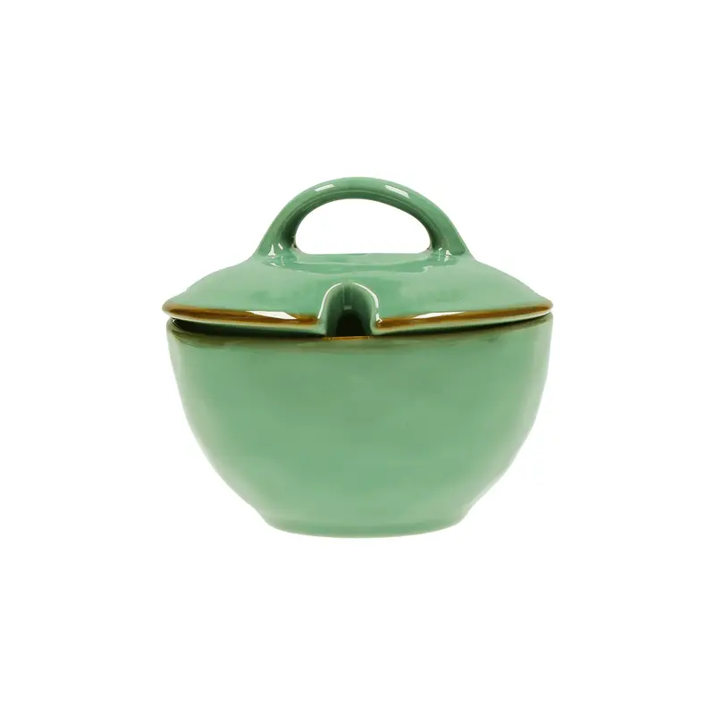 CONCERTO VERDE ACQUA set 2 pezzi Zuccheriera con coperchio 250 cc; Ø 11 cm