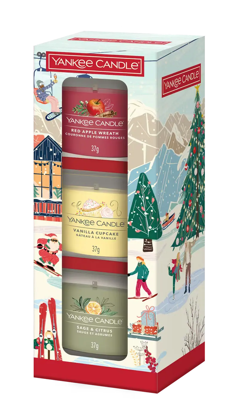 CONFEZIONE 3 CANDELE VOTIVE IN VETRO - HOLIDAY PARTY - Yankee Candle - Confezione Regalo APRES SKI (Copia)