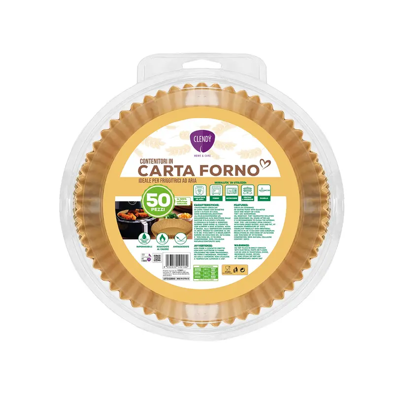 Contenitori in Carta Forno per Friggitrice ad aria tondi - 50pz