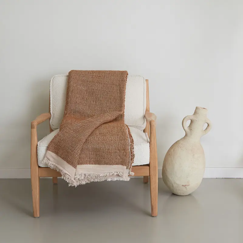Coperta d'arredo marrone 280x140 cm