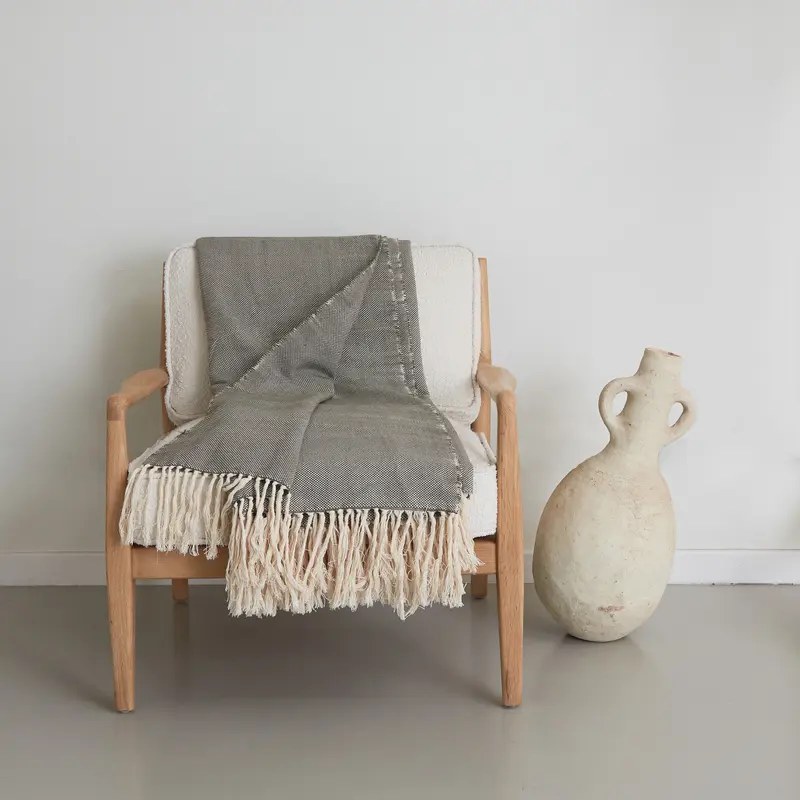 Coperta d'arredo verde-grigio 250x150 cm