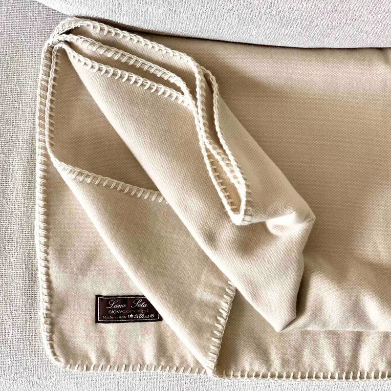 Coperta Yacht in Lana Seta Jacquard Oxford, colore Champagne Cod 601
