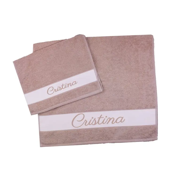 Coppia Asciugamani Personalizzati con Nome - Spugna 100% Cotone