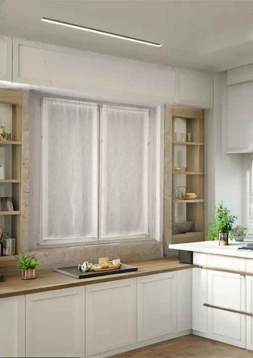 Coppia tende a vetro coprenti ma luminosissime – Bianco Naturale – Larghezza 45/60/90 cm – Altezza Personalizzabile – Made in Italy