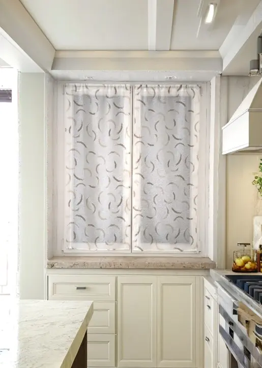 Coppia Tende a vetro su misura per finestra e porta | Larghezza 45-60-90 cm | Colore varianti Beige e Grigio | Art. Ilaria
