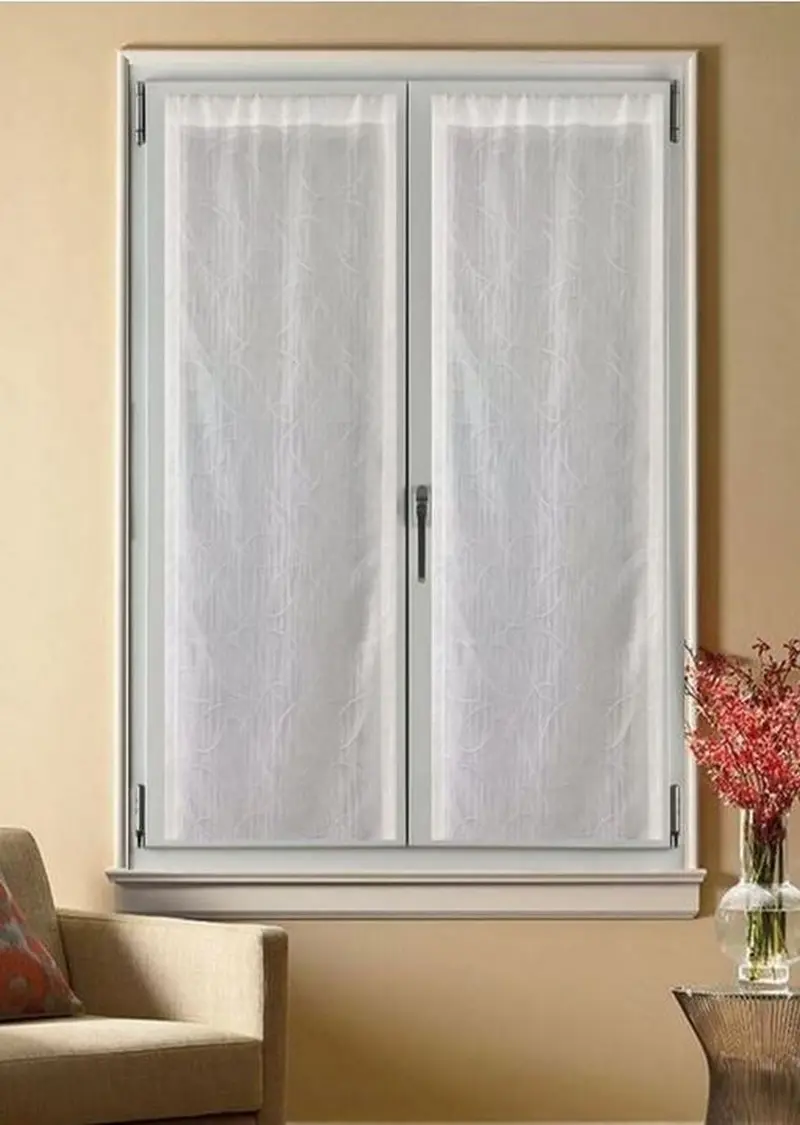 Coppia Tendine a Pannello Ricamate per Finestra e Porta | Tessuto Coprente Privacy | Larghezza 45/65/90 cm | Lunghezza Personalizzata | Art. 503