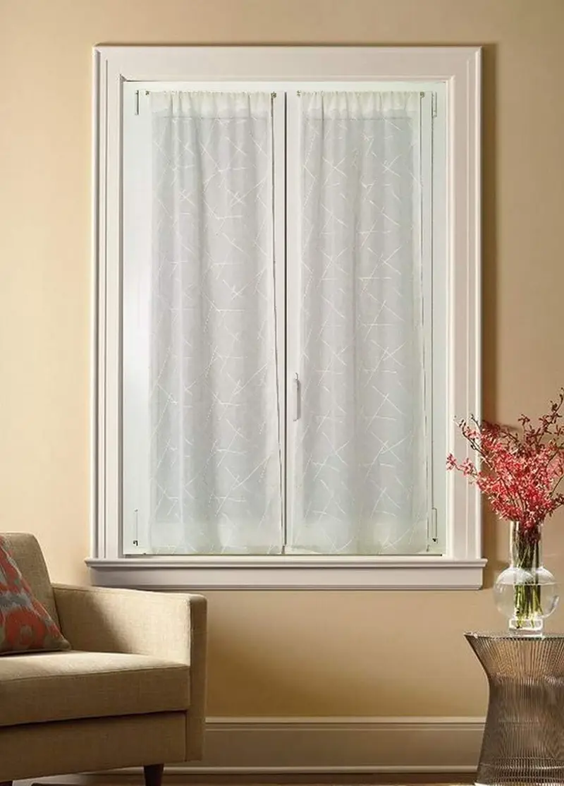 Coppia Tendine Ricamate Su Misura per Finestra e Porta | Larghezza 45-65-90 cm | 2 Varianti Colore | Art. 504