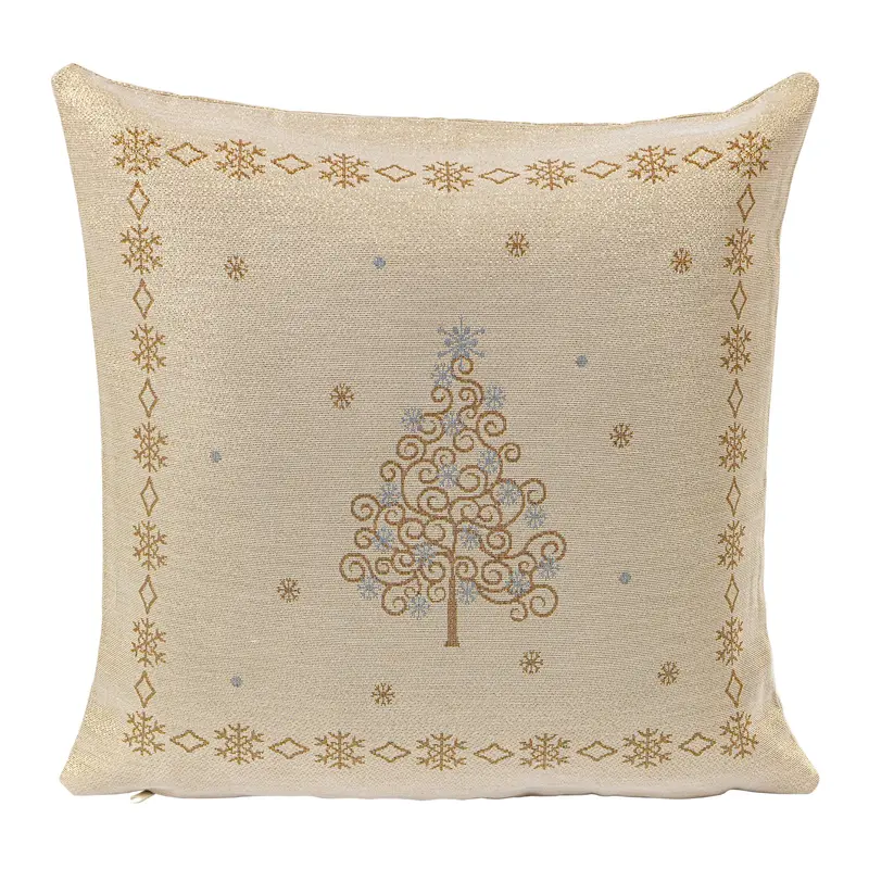 Copricuscino GOLDEN TREE, uni, Gobelin Jacquard, Lurex Gold, 45x45 cm