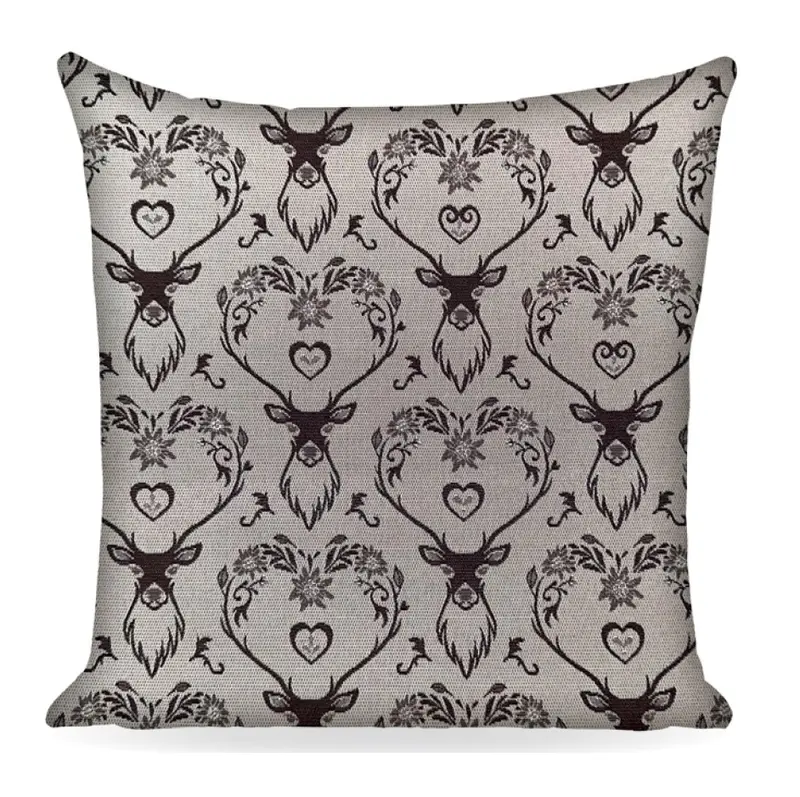 Copricuscino LANDHAUS HIRSCH, marrone, Jacquard, 45x45cm