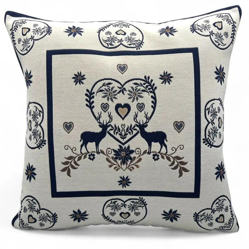 Copricuscino  MONTE CERVO BLU, Gobelin Jacquard, 45x45 cm