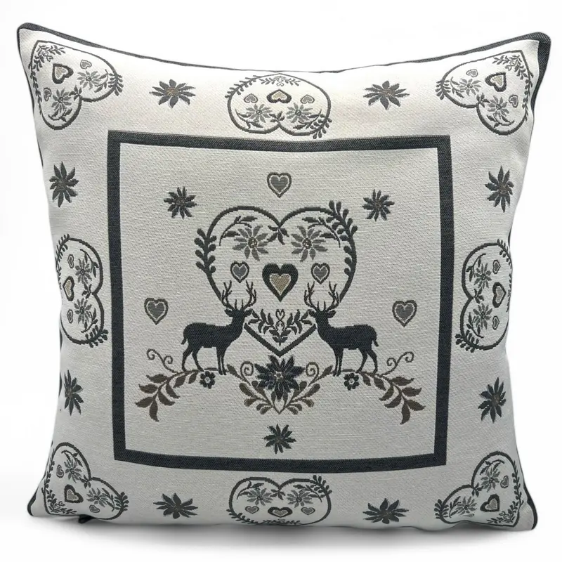 Copricuscino MONTE CERVO GRIGIO, Gobelin Jacquard, 45x45 cm