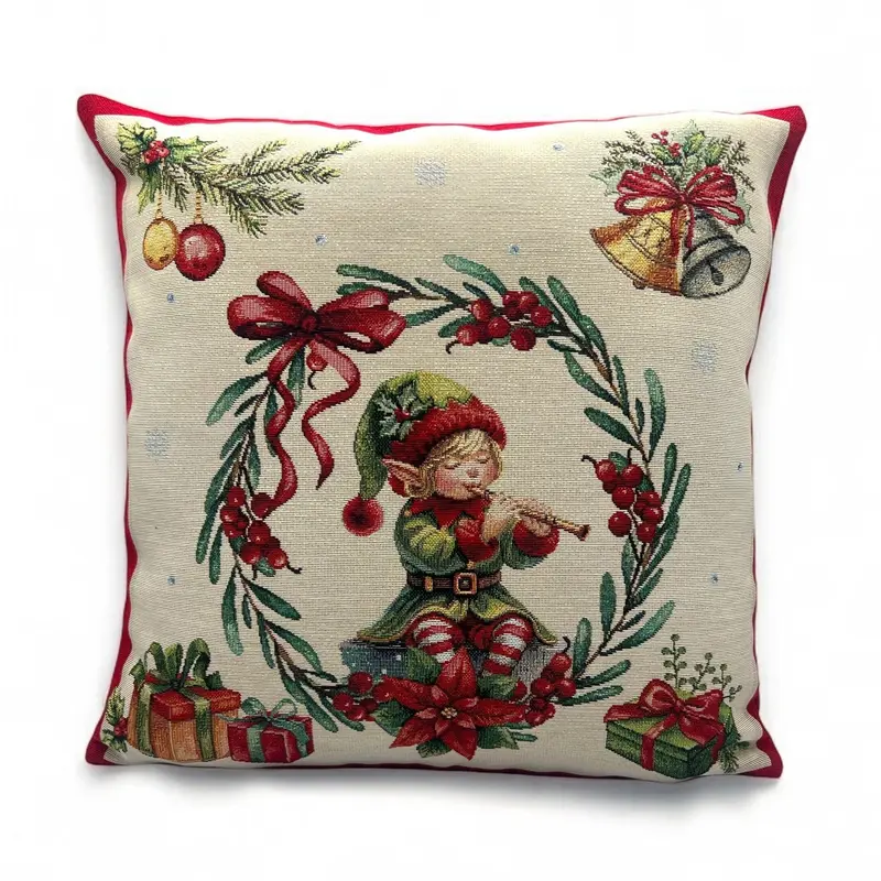 Copricuscino TINY A, uni, Gobelin Jacquard, Lurex Gold, 45x45 cm
