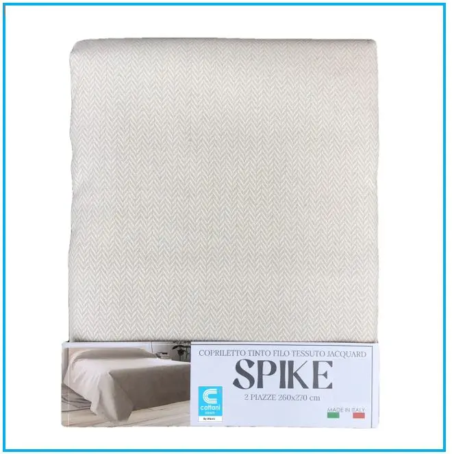 Copriletto matrimoniale estivo - tessuto tinto filo lavorazione jacquar - beige