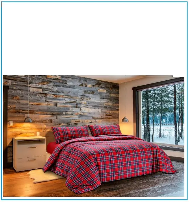 Copripiumino 100% Cotone Made in Italy | Lavabile in Lavatrice e Asciugatrice | Matrimoniale, 1 Piazza e Mezza, 1 Piazza - art.Scozzese rosso