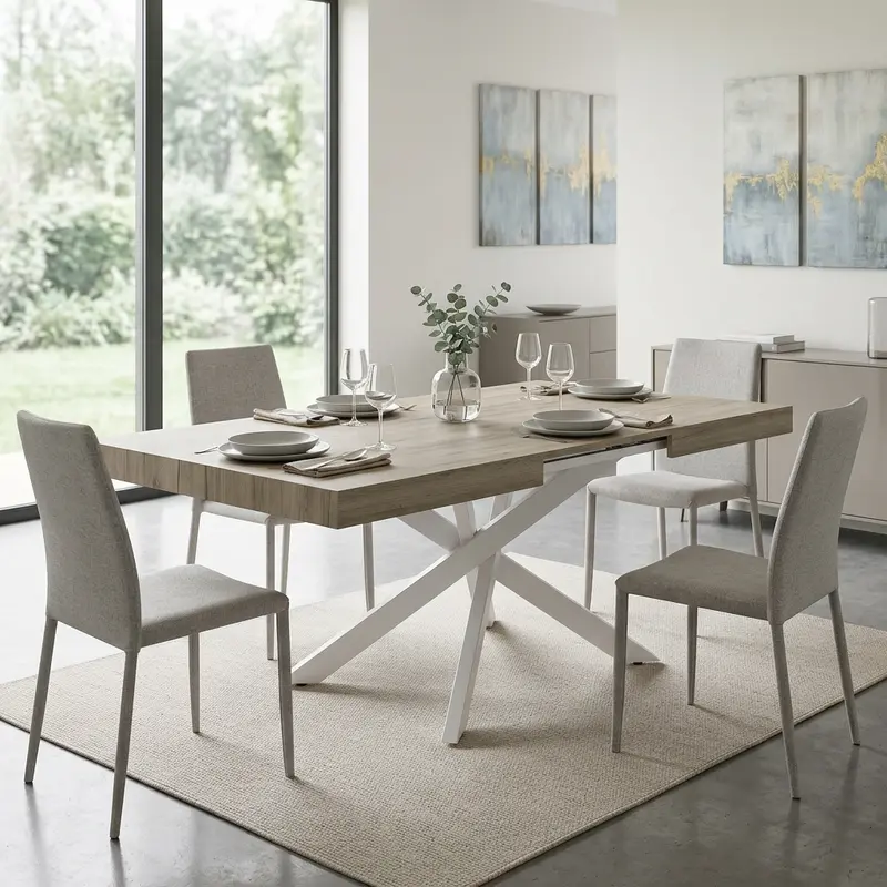 Corinna - tavolo allungabile melaminico bianco 160/240x90