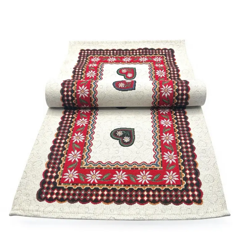 Corridore Runner Tovaglietta ALPENLAND, uni, Gobelin Jacquard