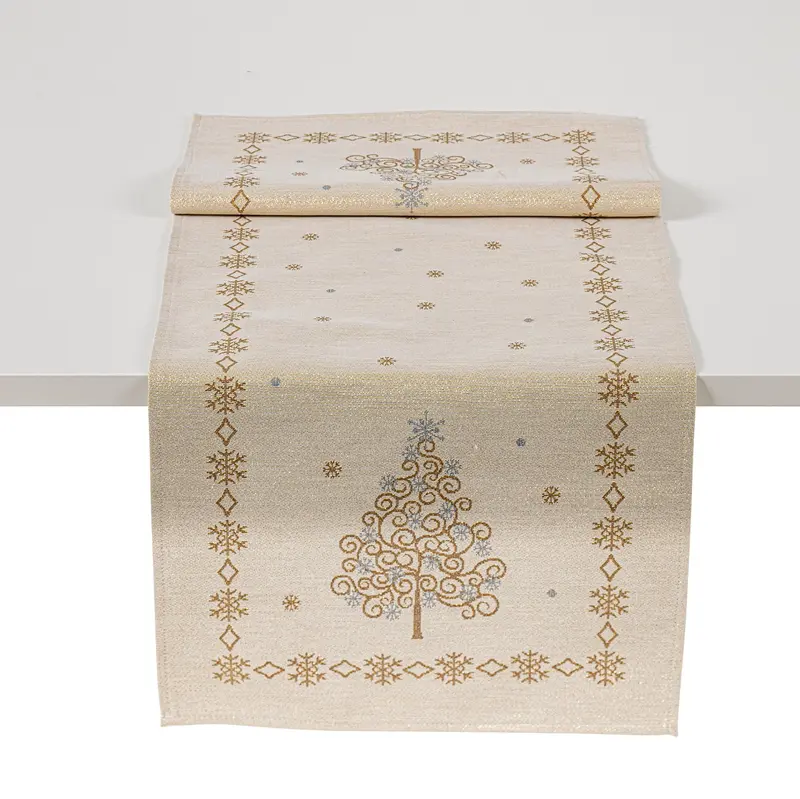 Corridore Runner Tovaglietta GOLDEN TREE, uni, Gobelin Jacquard, Lurex Gold
