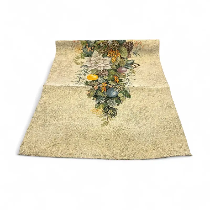 Corridore Runner Tovaglietta HOLY CHRISTMAS, uni, Gobelin Jacquard, Lurex Gold
