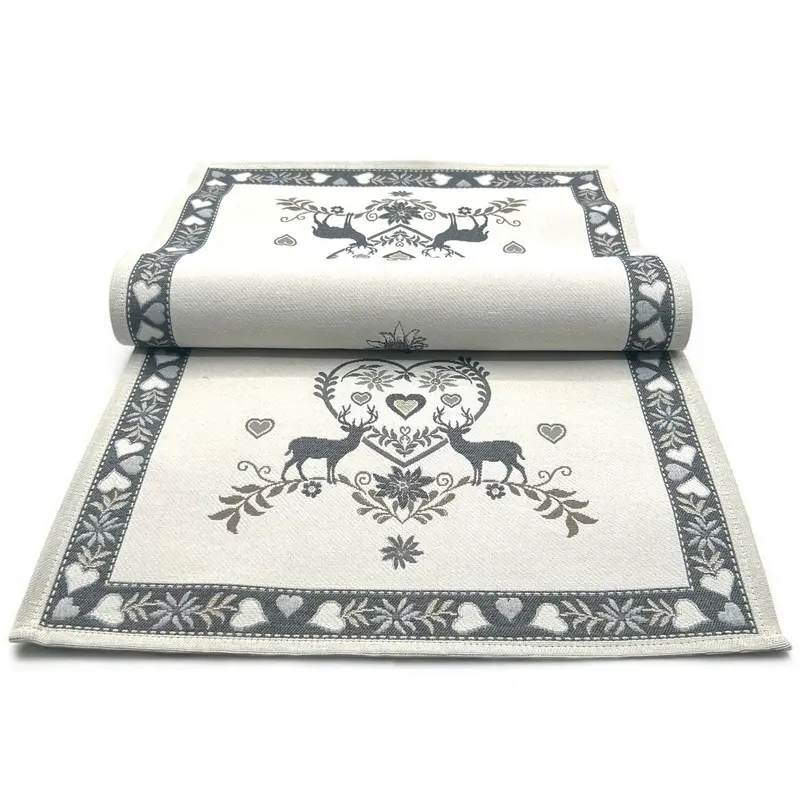 Corridore Runner Tovaglietta MONTE CERVO GRIGIO, uni, Gobelin Jacquard