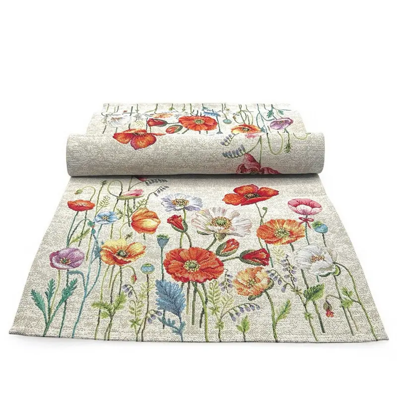 Corridore Runner Tovaglietta PAPAVERI, uni, Gobelin Jacquard