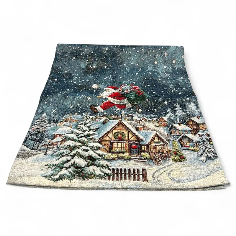 Corridore Runner Tovaglietta SANTA CLAUS, uni, Gobelin Jacquard, lurex oro