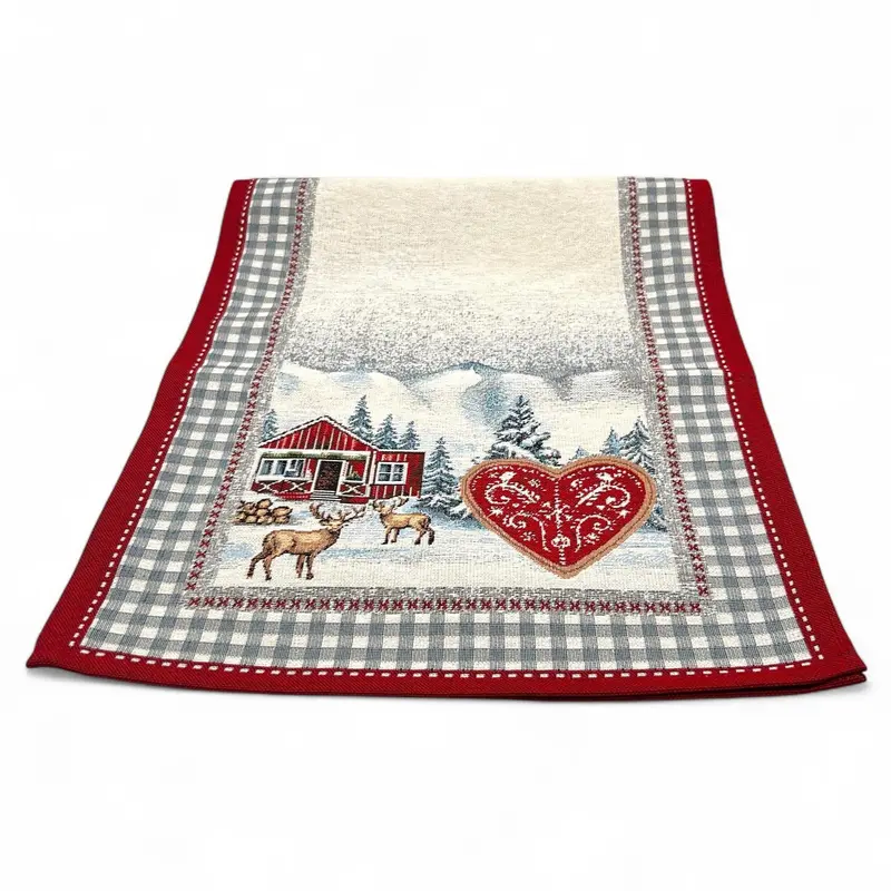 Corridore Runner Tovaglietta VAL D'ISERE, uni, Gobelin Jacquard
