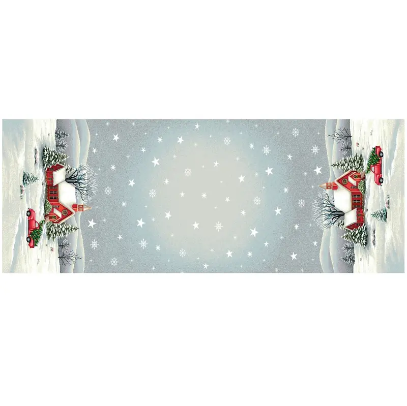 Corridore Runner Tovaglietta WHITE NOEL, uni, Gobelin Jacquard, Lurex Silver