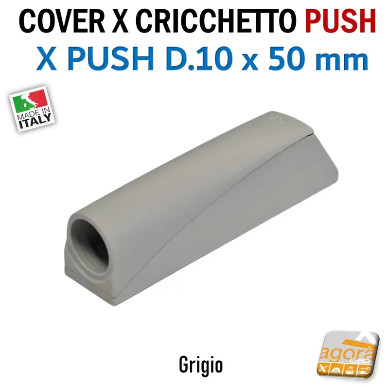 COVER CRICCHETTO PUSH APPLICARE CORTO GRIGIO PER APERTURA ANTE INVISIBILI MOBILE SENZA MANIGLIA