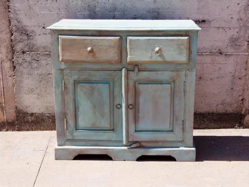 credenza,comò, mobile indiano antico, teak dipinto,etnica cod.KG28