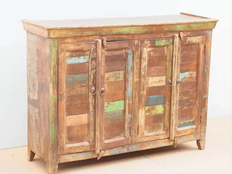 credenza , comò , mobile indiano antico , teak riciclato , credenza etnica kg6