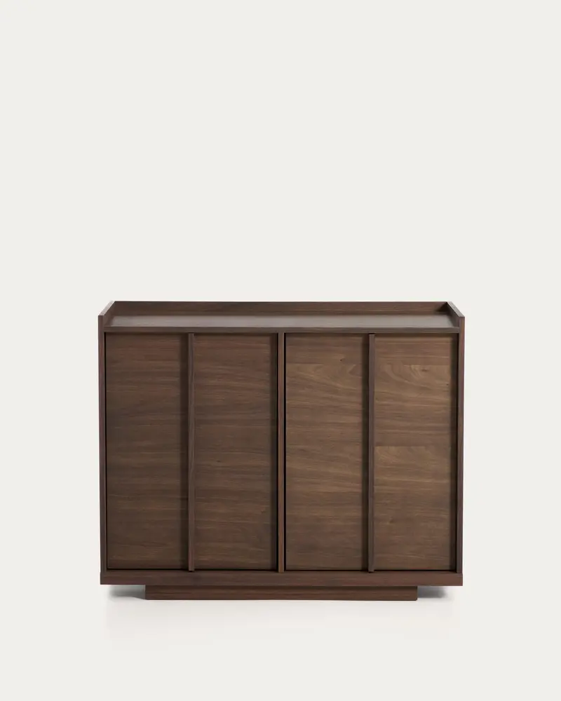 Credenza Onix di impiallacciatura in noce con finitura scura 100 x 80 cm FSC Mix Credit
