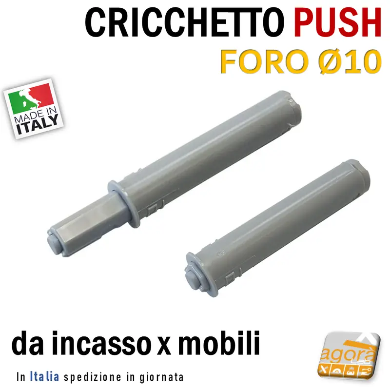 CRICCHETTO PUSH PER APERTURA ANTE INVISIBILI MOBILE SENZA MANIGLIA INCASSO L50MM
