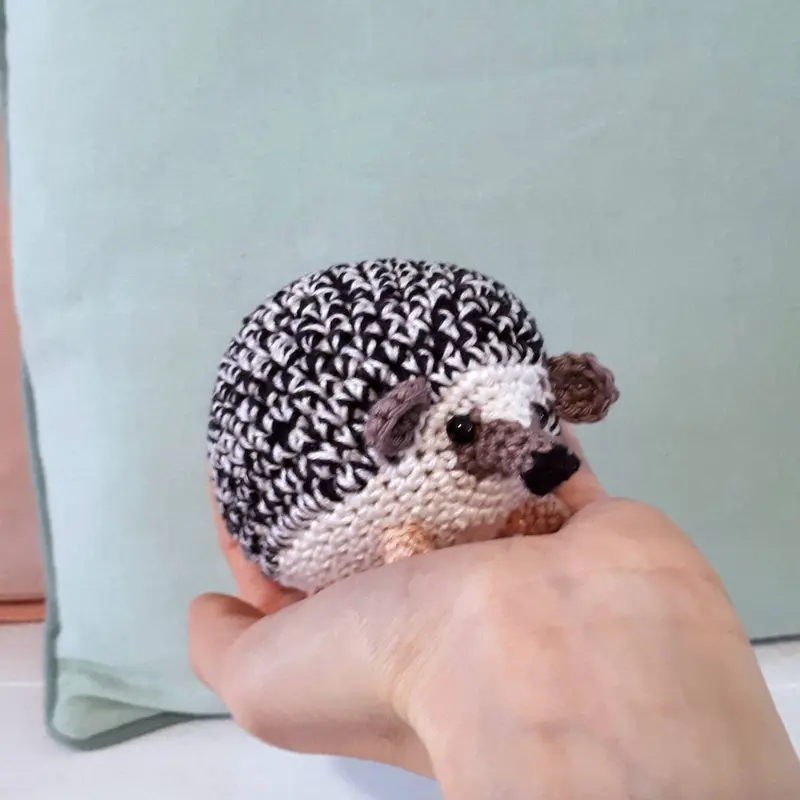 Crochet hedgehog stuffed animal plush toy