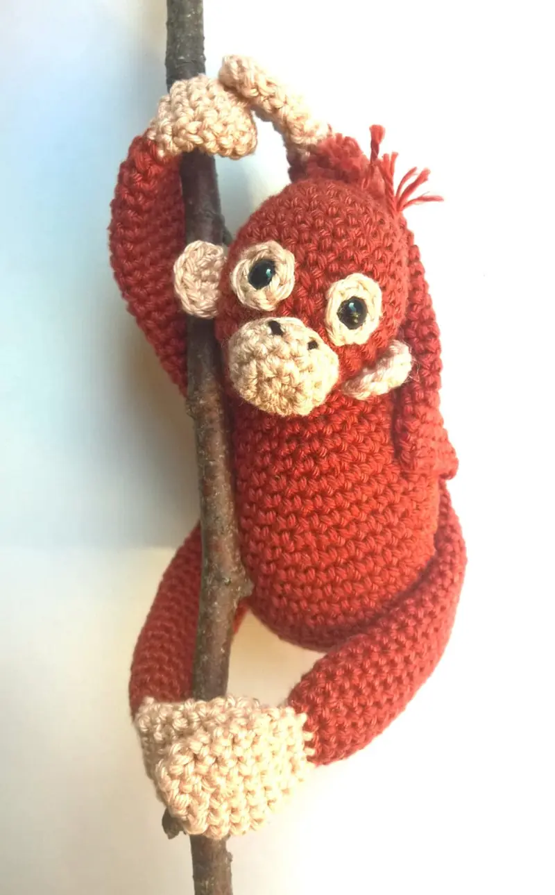 Crochet orangutan stuffed toy