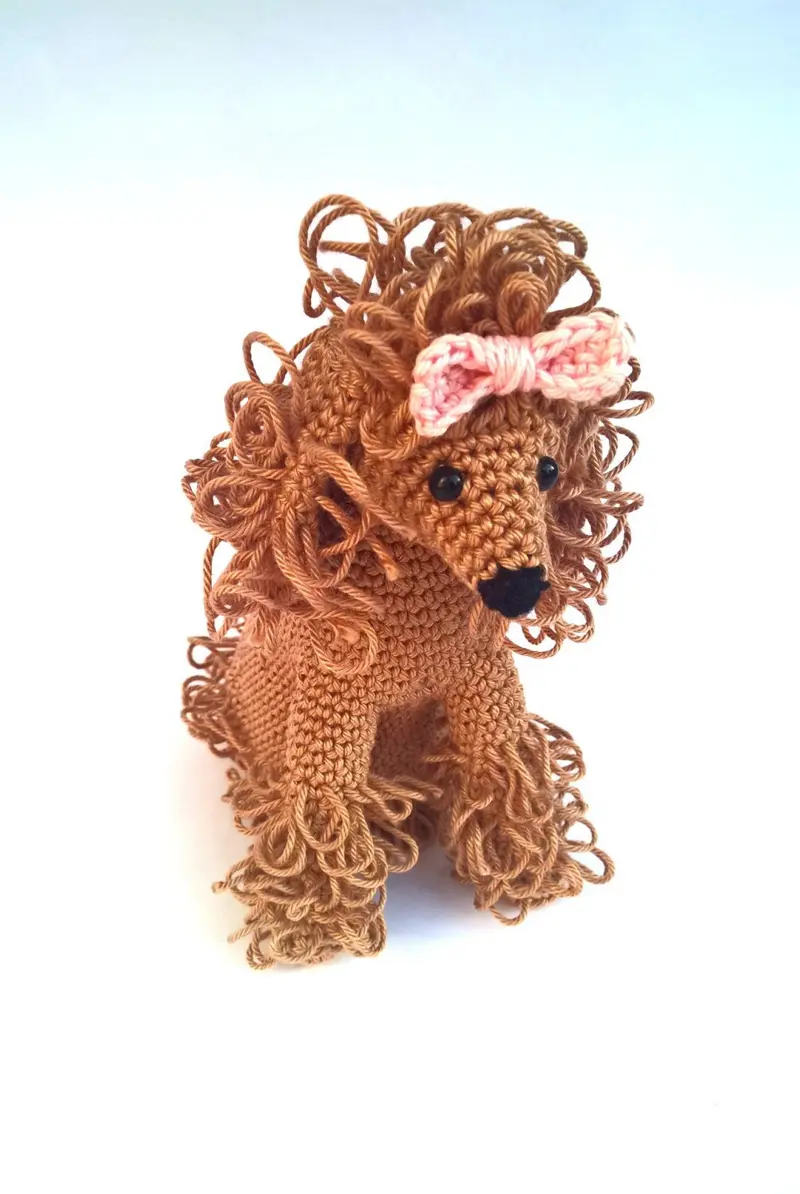Crochet poodle stuffed toy