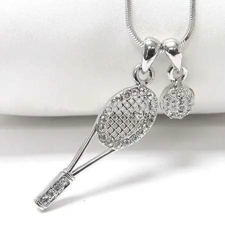 "Crystal" - collana racchetta e pallina tennis - IN ESCLUSIVA