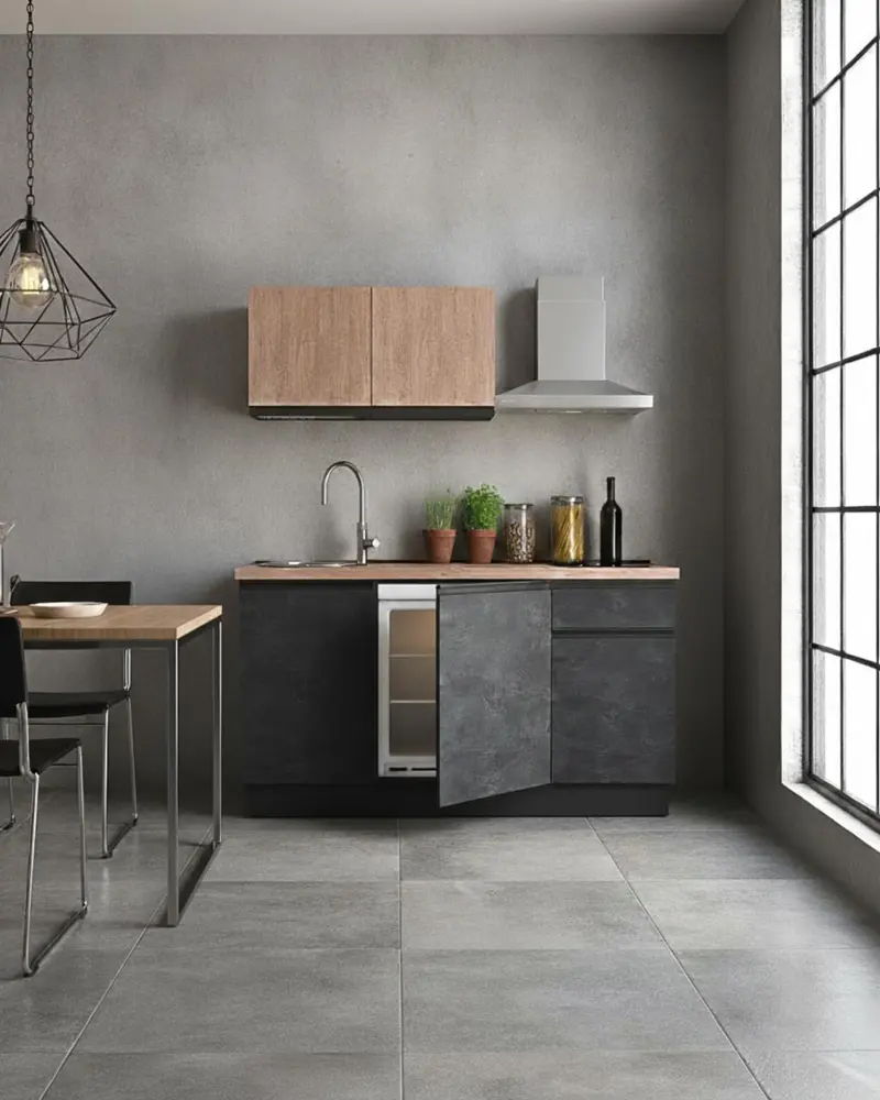 Cucina compatta Chery - 150 cm Linea Smart - Cucina moderna per appartamento, B&B e hotel - Personalizzabile in finiture e colori - Personalizzabile in composizione ed accessori