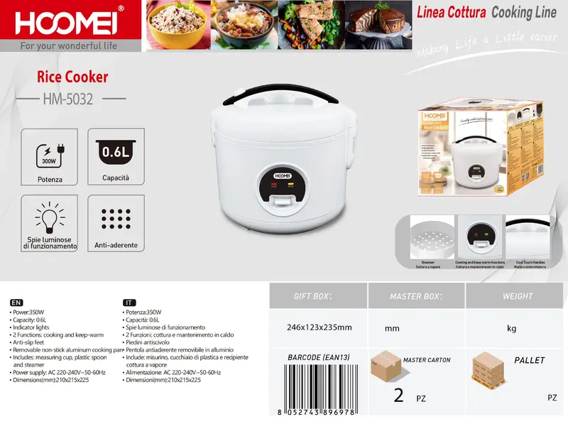 Cuoci riso 350W 0.6L HM-5032