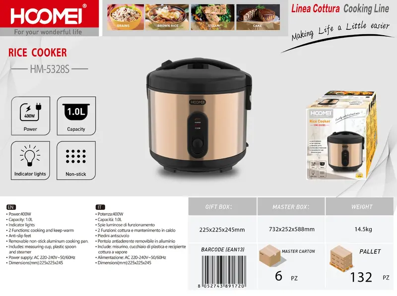 Cuoci riso 400W 1L HM-5328S
