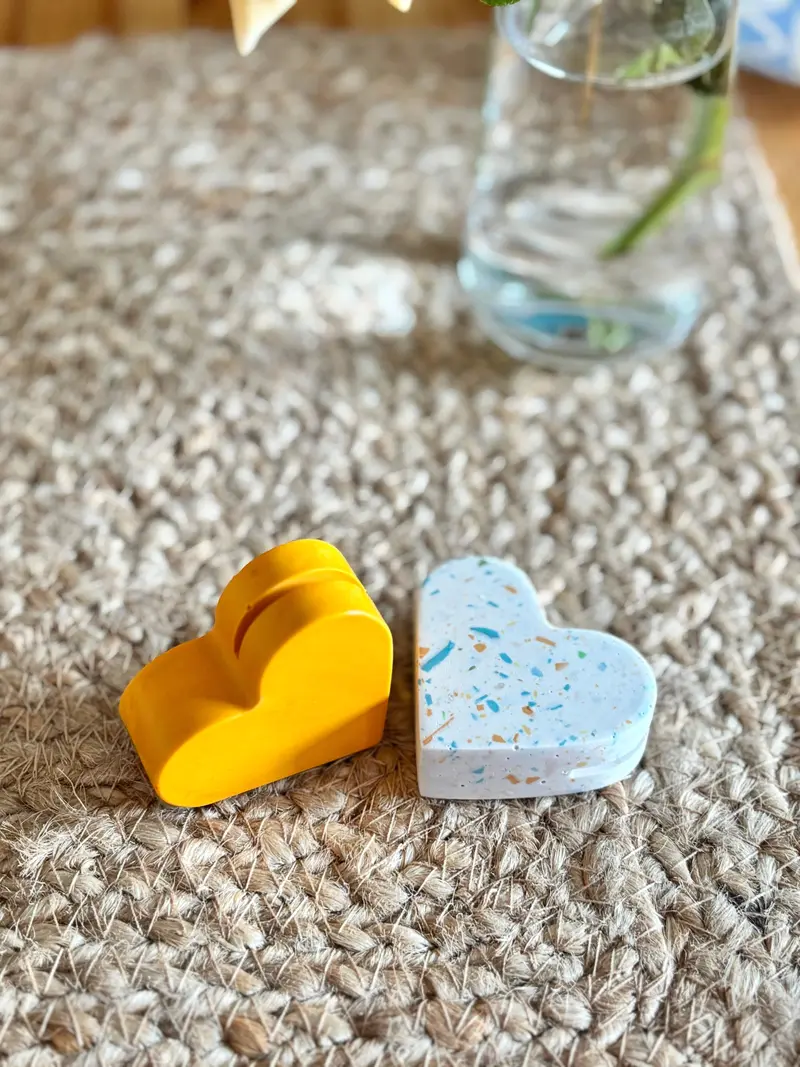 Cuore porta foto / segnaposto - Terrazzo