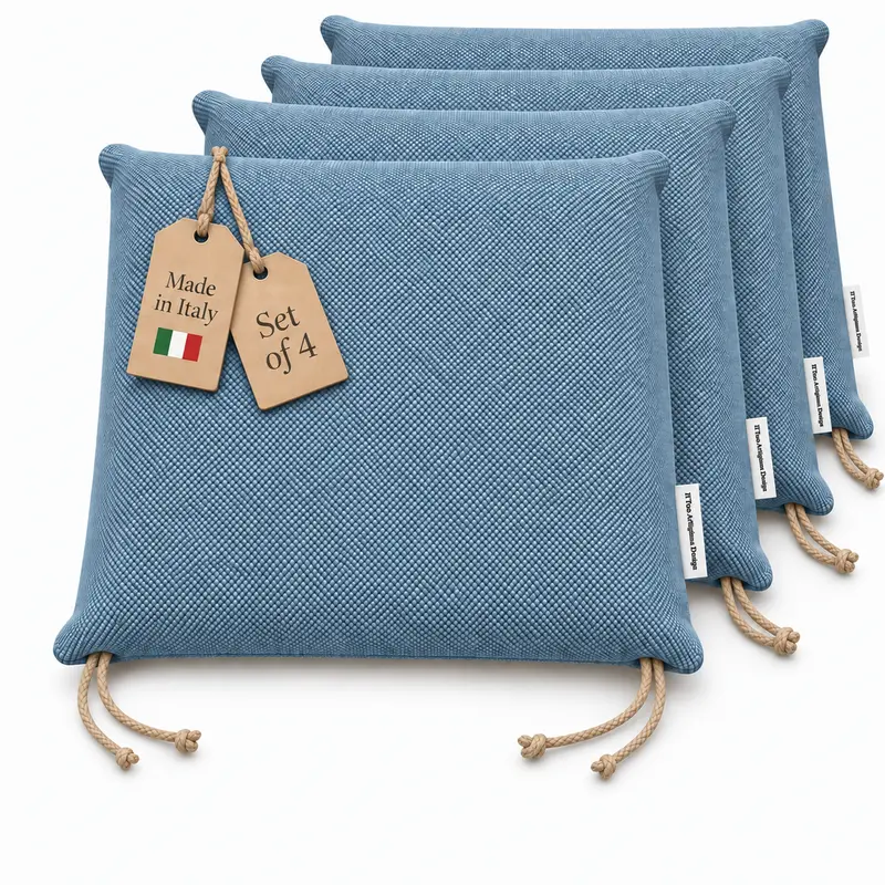 Cuscini copri sedie da cucina antimacchia Sfoderabilii Denim Chiaro - Linea Palermo