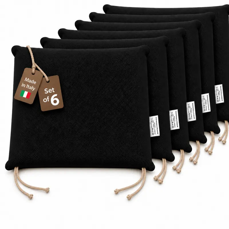 Cuscini copri sedie da cucina antimacchia Sfoderabilii Nero - Linea Palermo