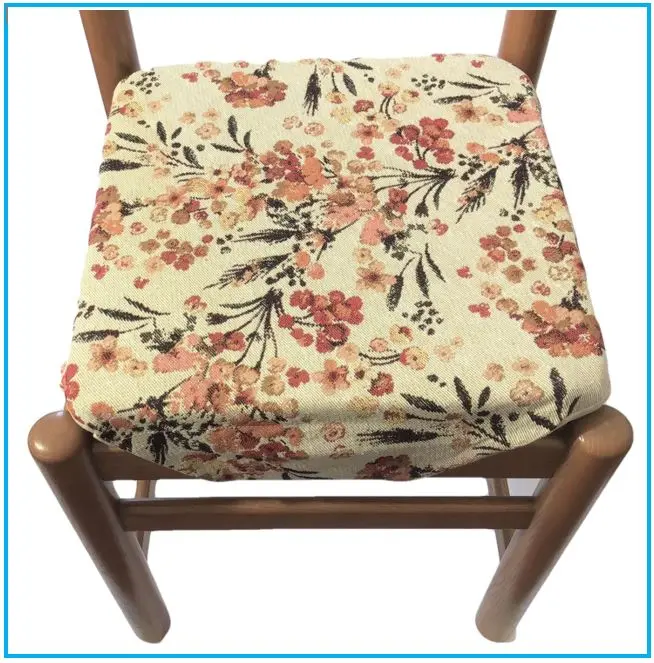 Cuscini sedie cucina con ali Set 4/6 - colore beige - tessuto Gobelin - art. flowers